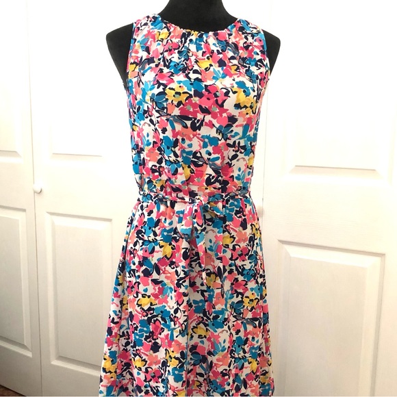Juicy Couture Cinched Halter Floral Sleeveless Belted Midi Dress sz XS - Picture 11 of 14